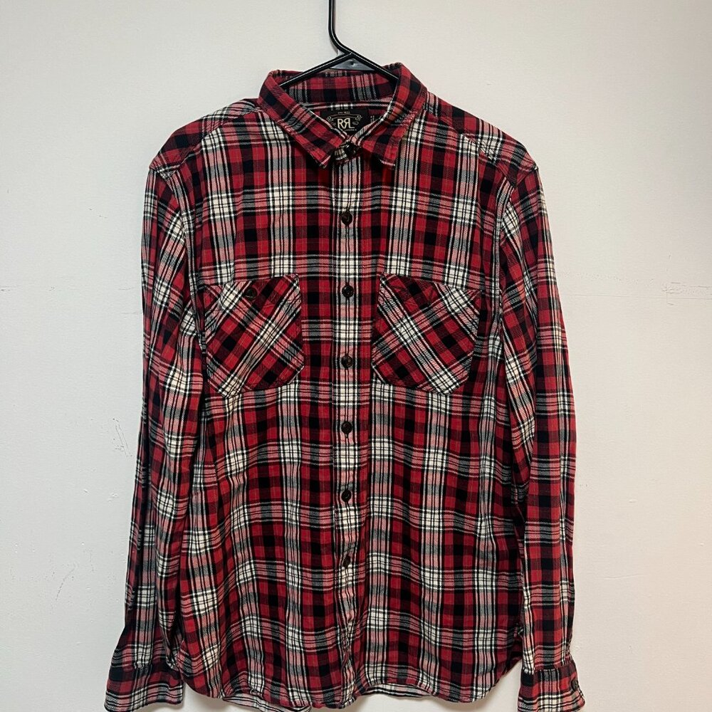 DOUBLE RL RALPH LAUREN RRL 100% COTTON FLANNEL SHIRT- MEN'S SIZE LARGE